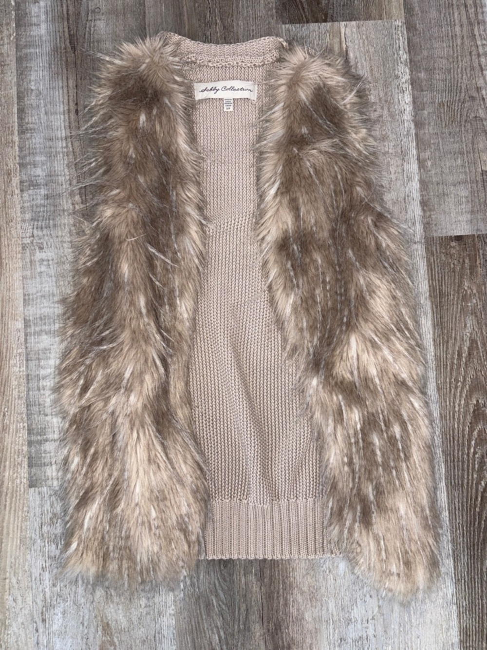 Sebby Collection Vest Fur/Feather